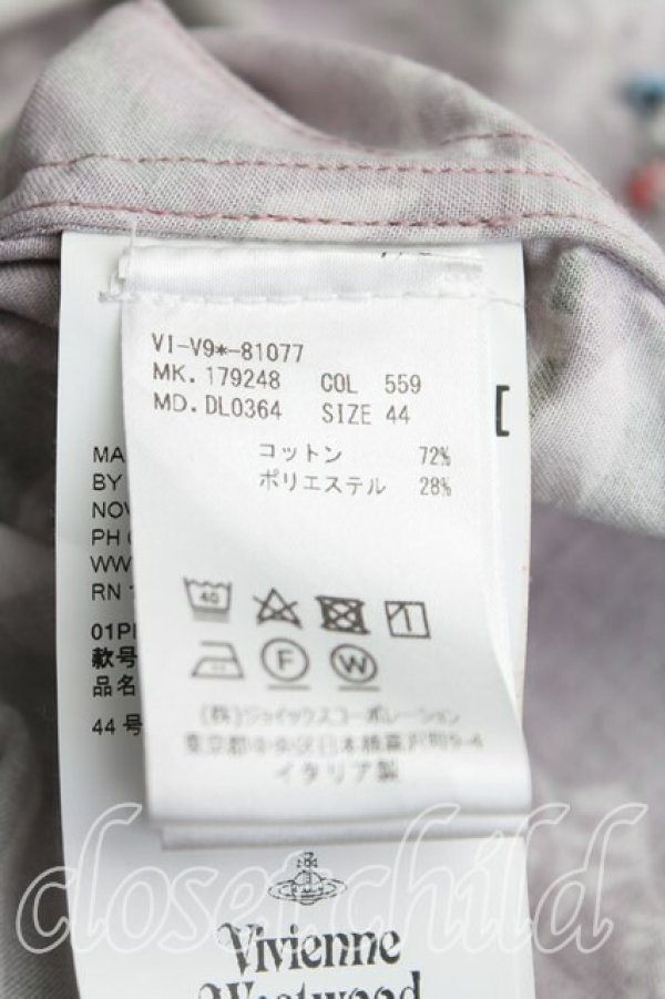 画像4: ヴィヴィアンウエストウッド MAN 中古 / フラワーptシャツ 44（メンズS相当） 茶  H-25-11-16-037-bl-OD-ZH (4)
