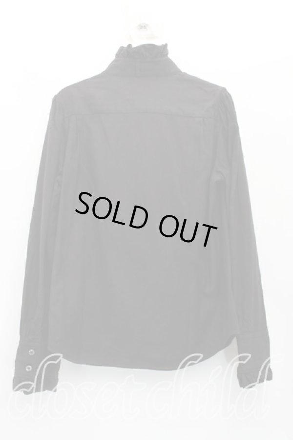 画像2: ヴィヴィアンウエストウッド 中古 / オーブ刺繍フリルシャツ 02(9号相当) 黒  H-25-11-16-038-bl-IN-ZH (2)