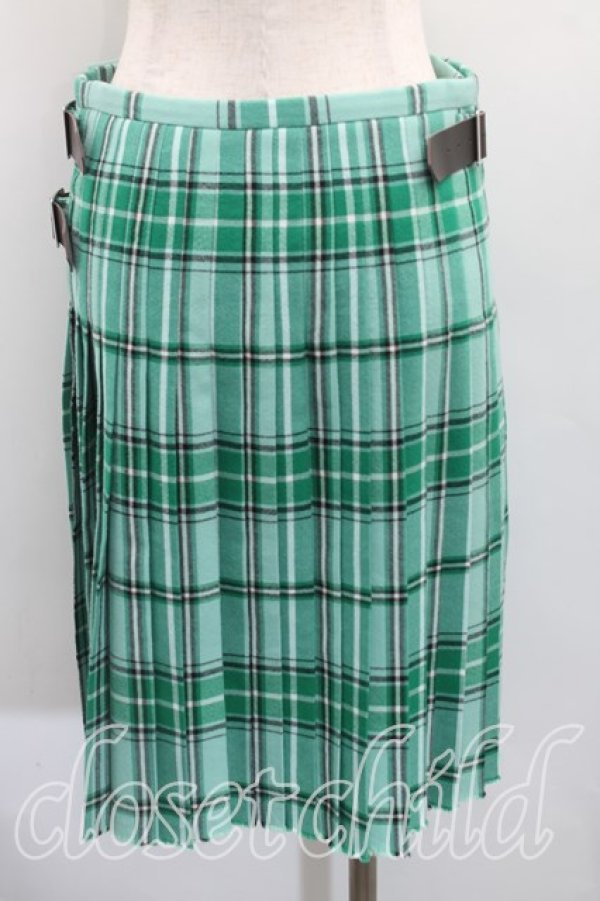 画像2: ヴィヴィアンウエストウッド 中古 / タータンチェックキルトスカート 02(9号相当) 緑  H-25-11-16-039-sk-IN-ZH (2)