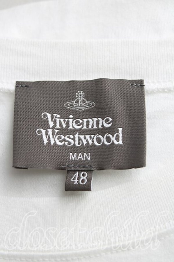 画像3: ヴィヴィアンウエストウッド MAN 中古 / LIGHTING BOLTS　Tシャツ 48（メンズL相当） 白  H-25-11-16-041-ts-OD-ZH (3)