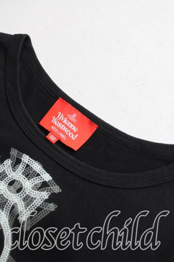 画像6: ヴィヴィアンウエストウッド 中古 / オーブリピート長袖カットソー 02(9号相当) 黒  H-25-11-16-043-ts-IN-ZH (6)