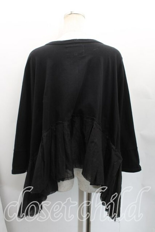 画像2: ANGLOMANIA 中古 / THANK YOUプリーツビッグTシャツ 38（M相当） 黒  H-25-11-16-046-to-OD-ZH (2)
