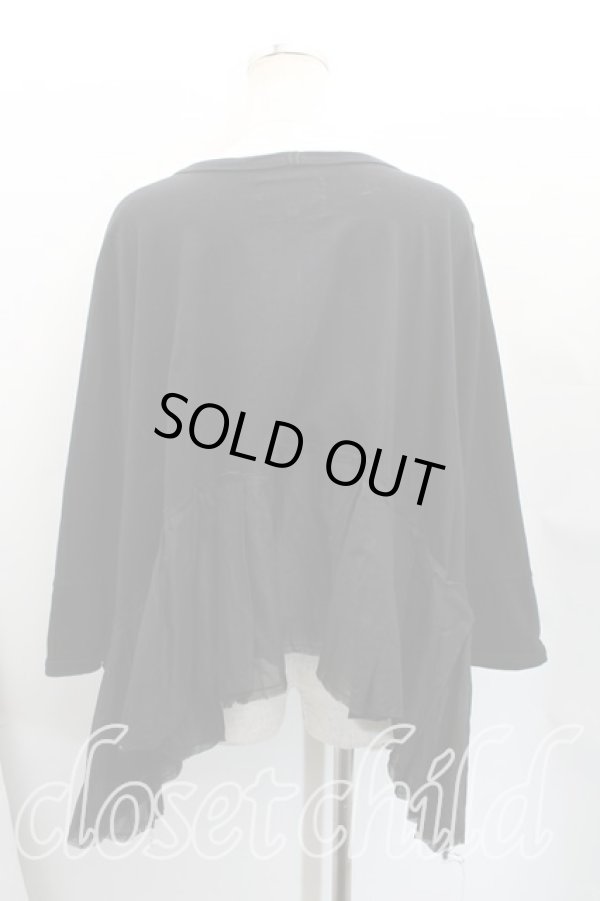 画像2: ANGLOMANIA 中古 / THANK YOUプリーツビッグTシャツ 38（M相当） 黒  H-25-11-16-046-to-OD-ZH (2)