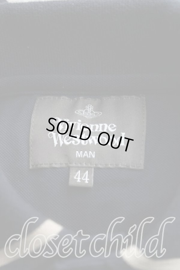 画像3: ヴィヴィアンウエストウッド MAN 中古 / オーブ刺繍ポロシャツ 44（メンズS相当） 紺  H-25-11-16-047-to-OD-ZH (3)