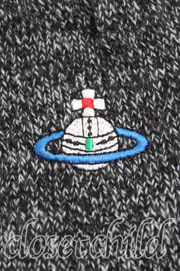 画像2: ヴィヴィアンウエストウッド MAN 中古 / カラーオーブ刺繍手袋  黒  H-25-11-16-013-gd-OD-ZH (2)