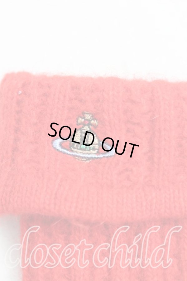 画像2: ヴィヴィアンウエストウッド 中古 / カラーオーブ刺繍手袋  赤  H-25-11-16-016-gd-IN-ZH (2)