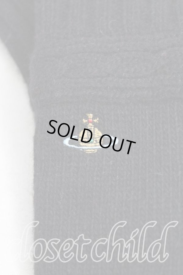 画像2: ヴィヴィアンウエストウッド 中古 / カラーオーブ刺繍手袋  黒  H-25-11-16-017-gd-IN-ZH (2)