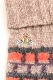 画像2: ヴィヴィアンウエストウッド 中古 / カラーオーブ刺繍ニット手袋  茶  H-25-11-16-018-gd-IN-ZH (2)