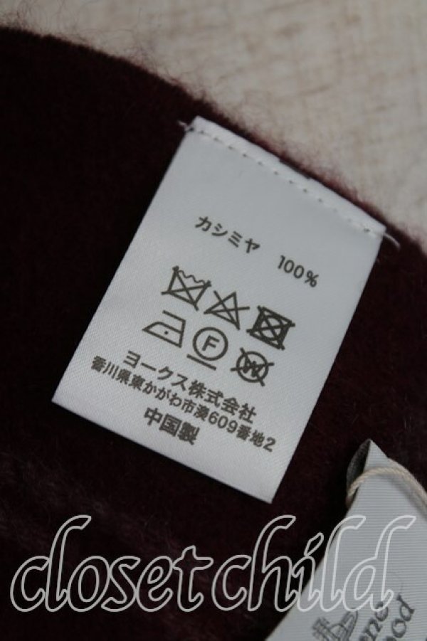 画像4: ヴィヴィアンウエストウッド 中古 / チェックバイカラーマフラー  エンジ  H-25-11-16-019-gd-OD-ZH (4)