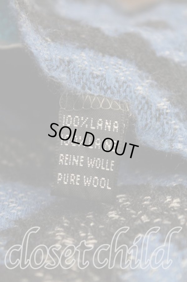 画像3: ヴィヴィアンウエストウッド MAN 中古 / レオパード柄マフラー  青  H-25-11-16-021-gd-OD-ZH (3)