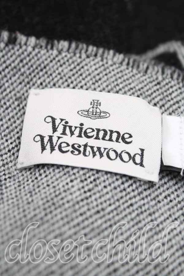 画像3: ヴィヴィアンウエストウッド 中古 / T.F.T.Lマフラー  黒×灰  H-25-11-16-022-gd-IN-ZH (3)