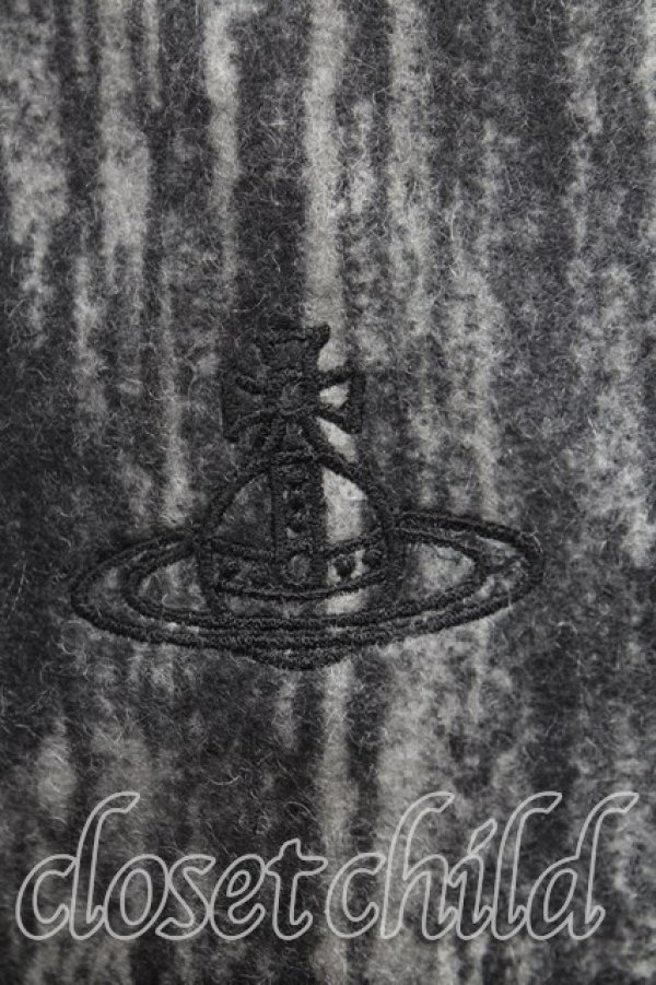 画像2: ヴィヴィアンウエストウッド 中古 / バイカラーマフラー  黒  H-25-11-16-023-gd-OD-ZH (2)