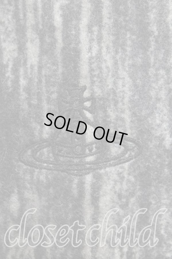 画像2: ヴィヴィアンウエストウッド 中古 / バイカラーマフラー  黒  H-25-11-16-023-gd-OD-ZH (2)