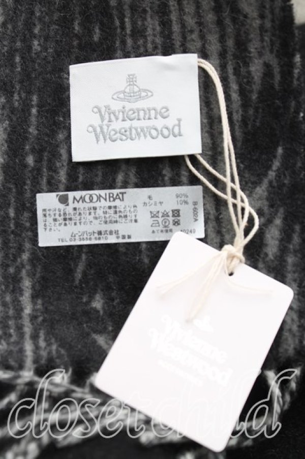 画像3: ヴィヴィアンウエストウッド 中古 / バイカラーマフラー  黒  H-25-11-16-023-gd-OD-ZH (3)