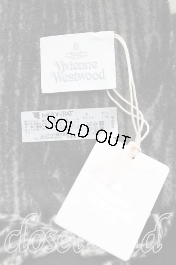 画像3: ヴィヴィアンウエストウッド 中古 / バイカラーマフラー  黒  H-25-11-16-023-gd-OD-ZH (3)