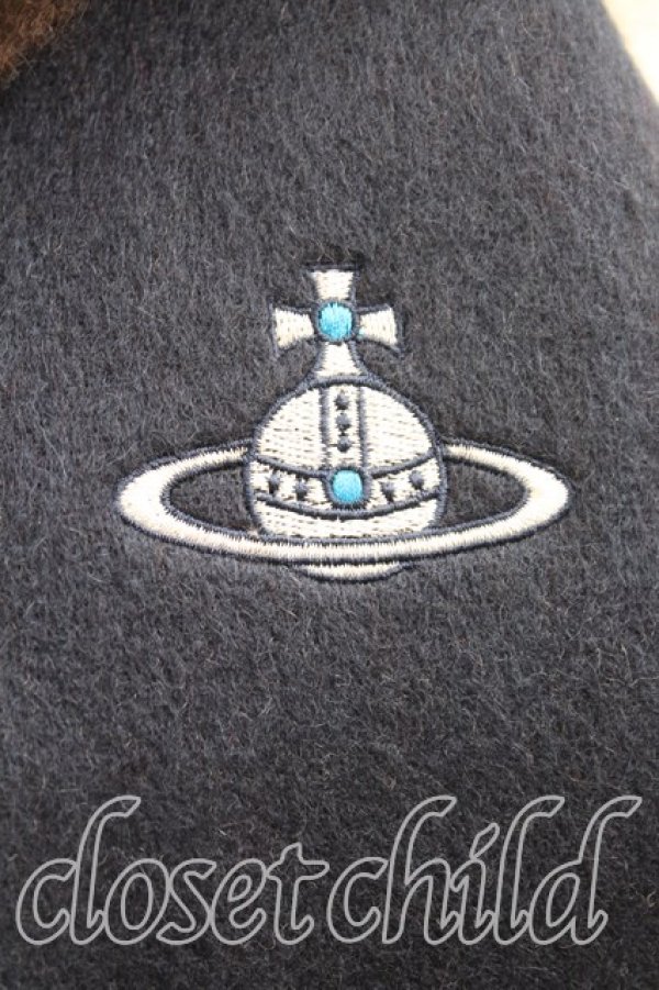 画像2: ヴィヴィアンウエストウッド 中古 / チェックバイカラーマフラー  茶  H-25-11-16-024-gd-OD-ZH (2)