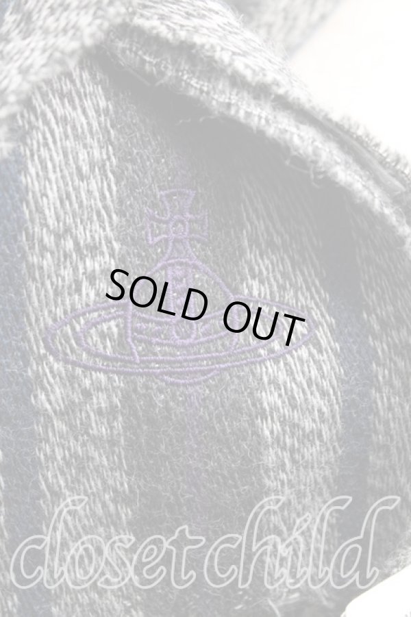 画像2: ヴィヴィアンウエストウッド 中古 / ストライプマフラー  灰  H-25-11-16-025-gd-OD-ZH (2)