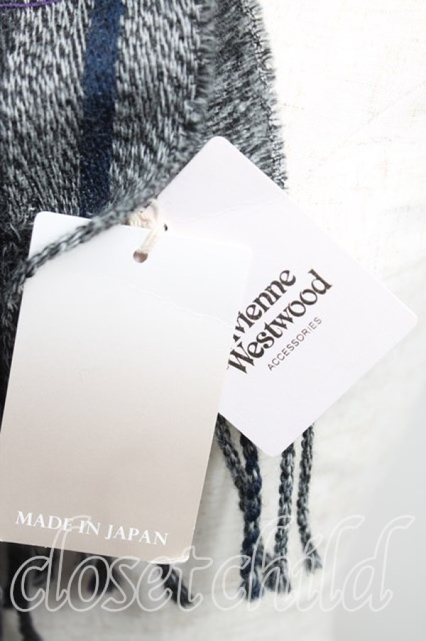 画像3: ヴィヴィアンウエストウッド 中古 / ストライプマフラー  灰  H-25-11-16-025-gd-OD-ZH (3)