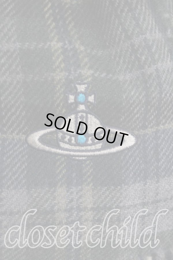 画像2: ヴィヴィアンウエストウッド 中古 / タータンチェックマフラー  灰  H-25-11-16-027-gd-OD-ZH (2)