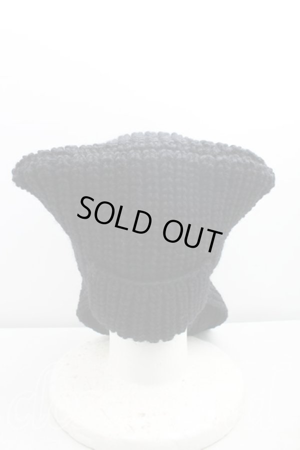 画像3: ヴィヴィアンウエストウッド 中古 / スクエアニット帽  黒  H-25-11-16-002-ha-OD-ZH (3)