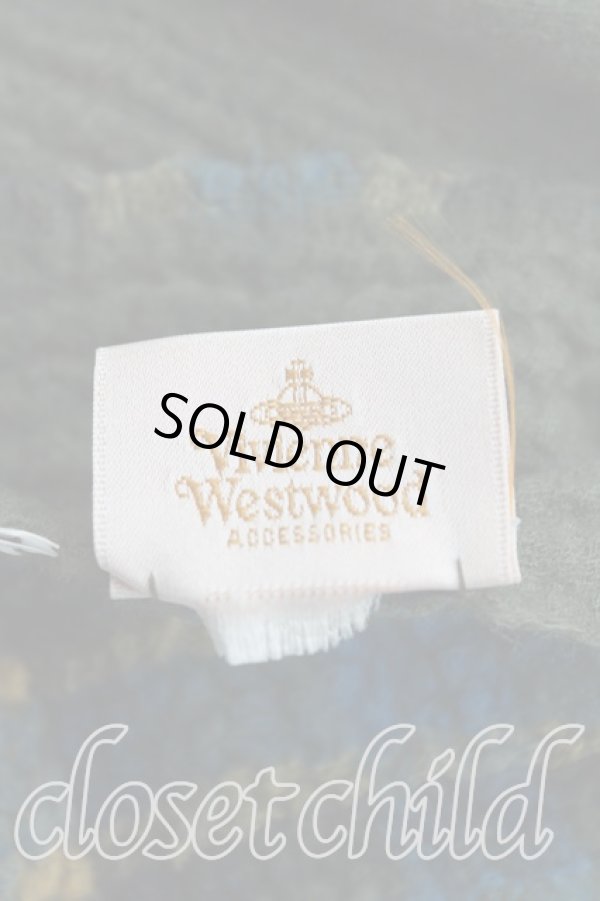 画像3: ヴィヴィアンウエストウッド 中古 / オーブ刺繍バイカラーストール  カーキ  H-25-11-16-029-gd-OD-ZH (3)