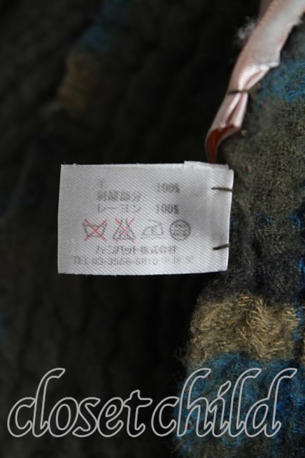 画像4: ヴィヴィアンウエストウッド 中古 / オーブ刺繍バイカラーストール  カーキ  H-25-11-16-029-gd-OD-ZH (4)