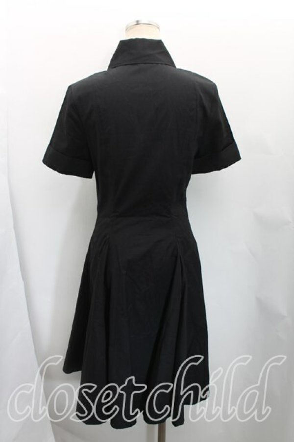 画像2: ヴィヴィアンウエストウッド 中古 / 単色オーブ刺繍シャツワンピース 2（9号相当） 黒  H-25-11-16-034-op-OD-ZH (2)