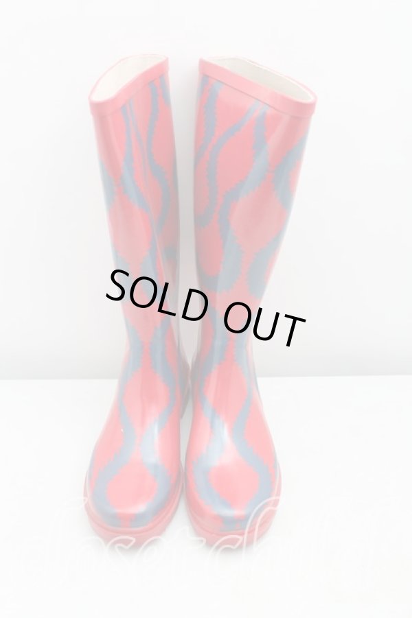 画像2: ヴィヴィアンウエストウッド×Melissa 中古 / スクイグルWellington 36（23cm相当） 赤  H-25-11-23-026-sh-OD-ZH (2)