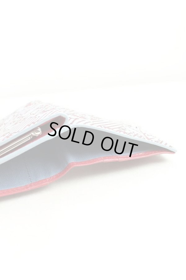 画像4: ヴィヴィアンウエストウッド 中古 / ブロケードフラワー折リ財布  青×赤  H-25-11-23-030-wa-IN-ZH (4)