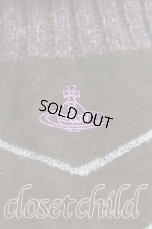 画像2: ヴィヴィアンウエストウッド 中古 / スエード切替手袋  青  H-25-11-23-056-gd-IN-ZH (2)