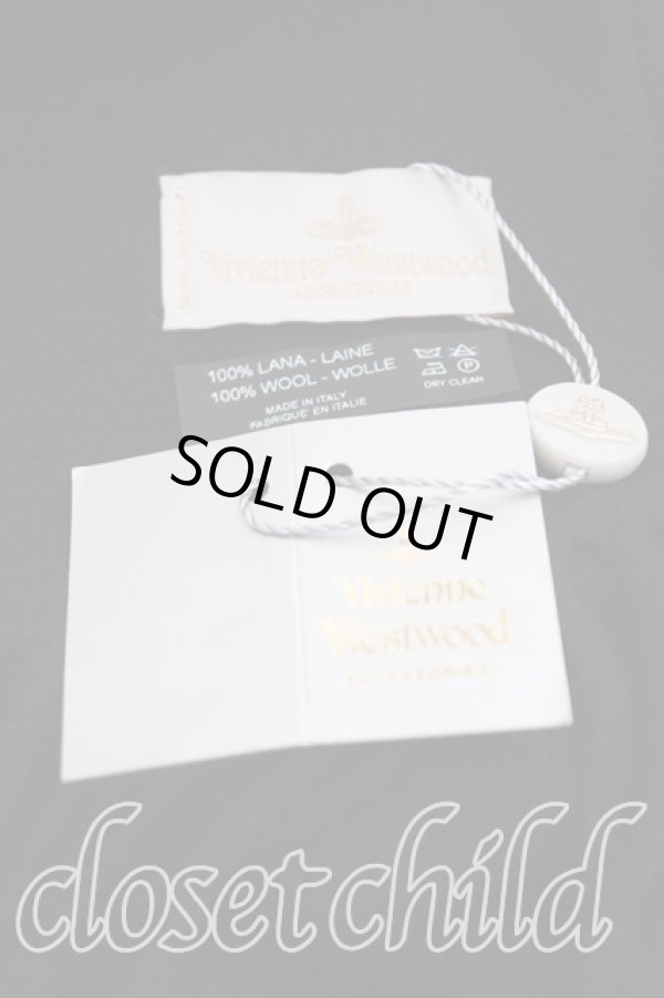 画像3: ヴィヴィアンウエストウッド 中古 / ロゴ刺繍マフラー  黒  H-25-11-23-059-gd-OD-ZH (3)