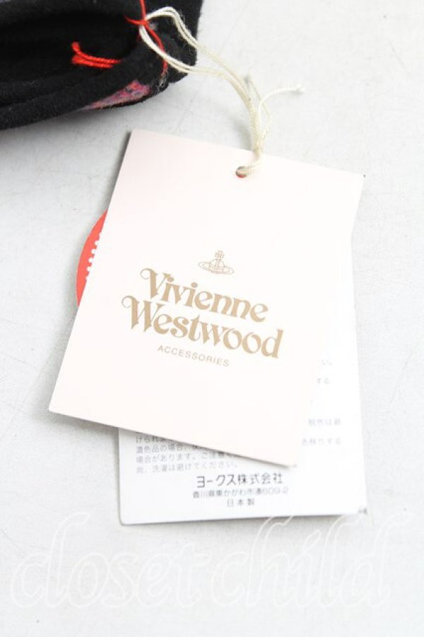 画像2: ヴィヴィアンウエストウッド 中古 / 手袋  黒ｘ赤  H-25-11-23-061-gd-OD-ZH (2)