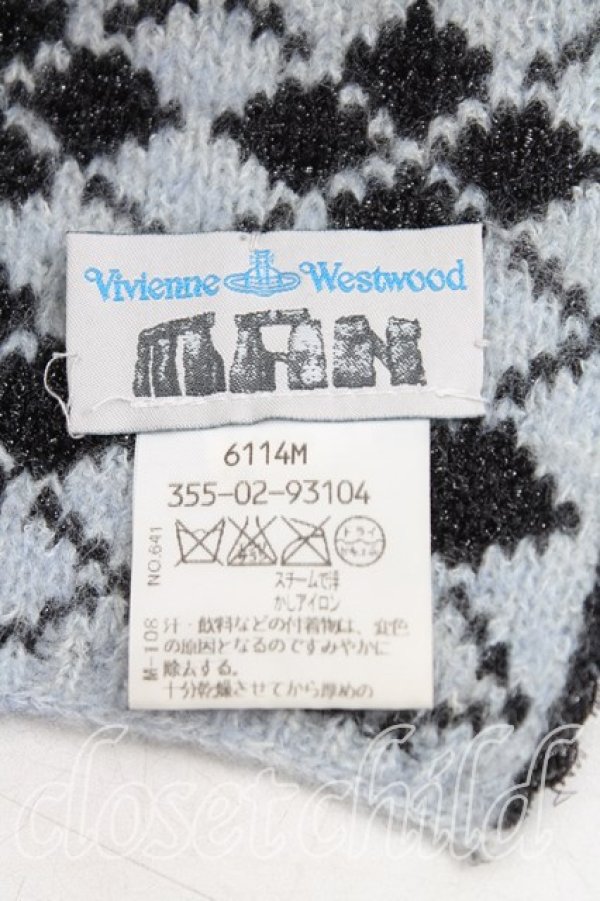 画像2: ヴィヴィアンウエストウッド MAN 中古 / マフラー  水色  H-25-11-23-063-gd-OD-ZH (2)