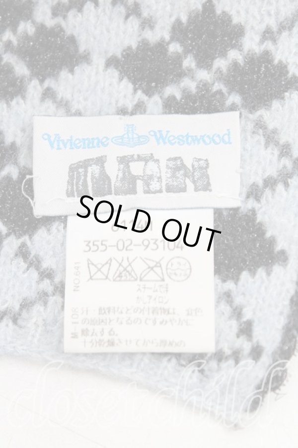 画像2: ヴィヴィアンウエストウッド MAN 中古 / マフラー  水色  H-25-11-23-063-gd-OD-ZH (2)