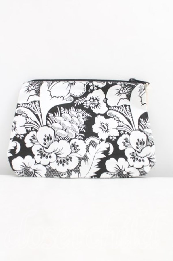 画像2: ヴィヴィアンウエストウッド 中古 / BOTTOM GUSSETポーチ  白×黒  H-25-11-23-066-gd-IN-ZH (2)