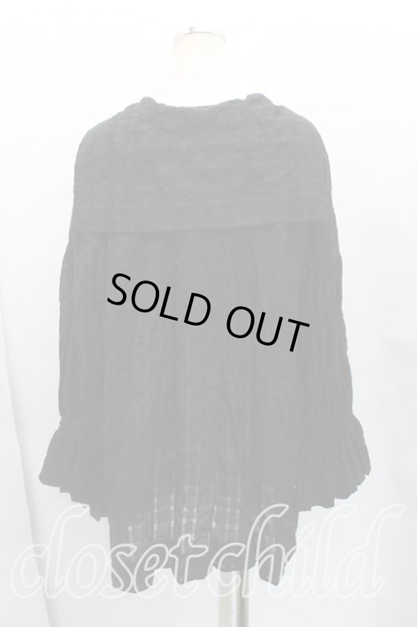 画像2: ヴィヴィアンウエストウッド 中古 / コットンシルクシースルーチェックパフスリーブセーラーシャツ 00(ワンサイズ) 黒  H-25-11-23-076-bl-IN-ZH (2)