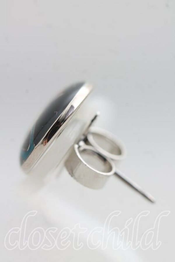 画像2: ヴィヴィアンウエストウッド 中古 / エナメルオーブボタンシングルスタッズピアス  シルバー  H-25-11-23-006-er-IN-ZH (2)