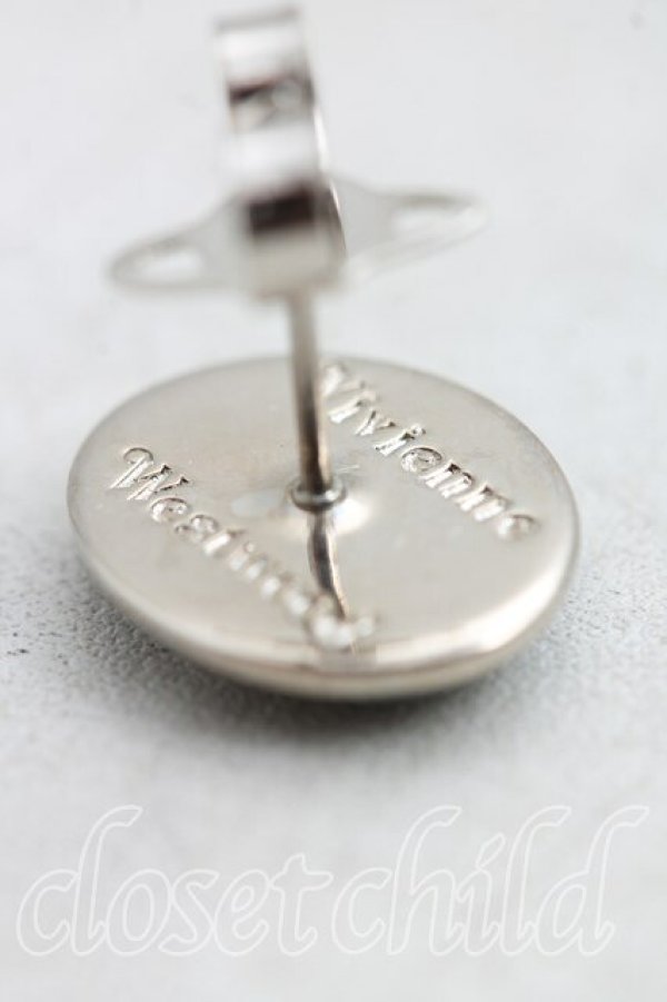 画像4: ヴィヴィアンウエストウッド 中古 / エナメルオーブボタンシングルスタッズピアス  シルバー  H-25-11-23-006-er-IN-ZH (4)