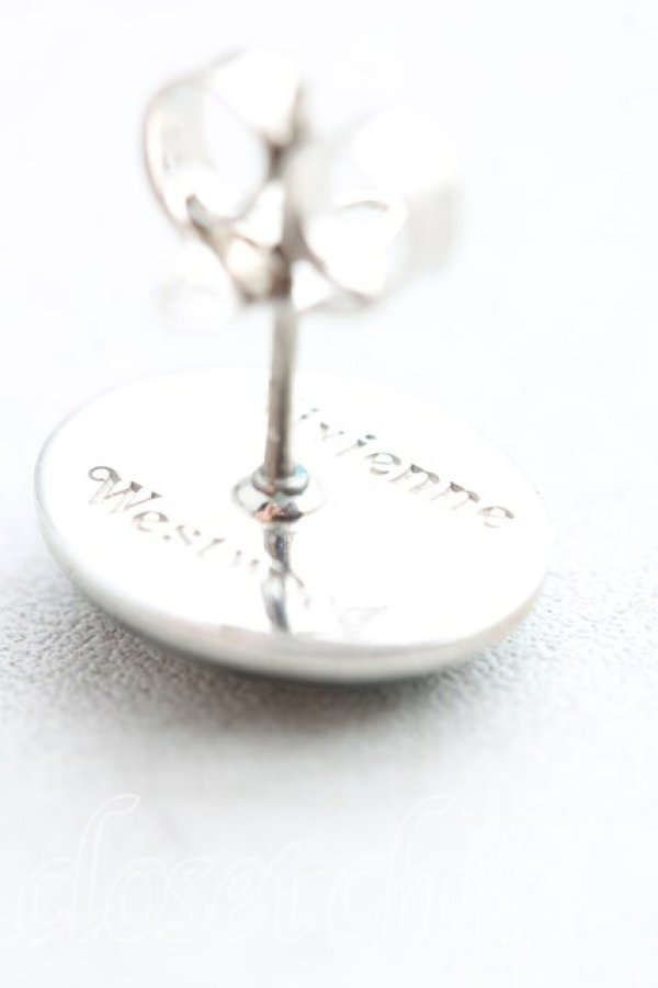 画像4: ヴィヴィアンウエストウッド 中古 / エナメルオーブボタンシングルスタッズピアス  シルバー  H-25-11-23-007-er-IN-ZH (4)