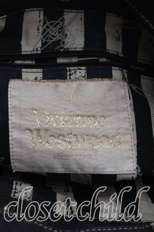 画像4: ヴィヴィアンウエストウッド 中古 / エッジウェアハンドバッグ  黒  H-25-11-23-001-ba-OD-ZH (4)