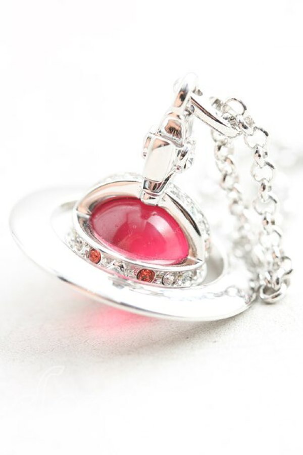 画像2: ヴィヴィアンウエストウッド 中古 / タイニーオーブネックレス  シルバーｘピンク  H-25-11-23-016-nl-OD-ZH (2)