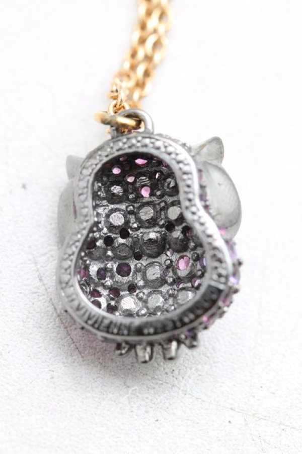 画像2: ヴィヴィアンウエストウッド 中古 / オウルネックレス  ゴールド×紫  H-25-11-23-018-nl-IN-ZH (2)