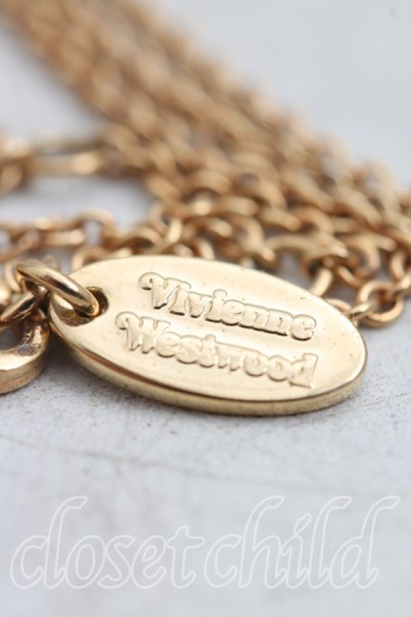 画像4: ヴィヴィアンウエストウッド 中古 / オウルネックレス  ゴールド×紫  H-25-11-23-018-nl-IN-ZH (4)