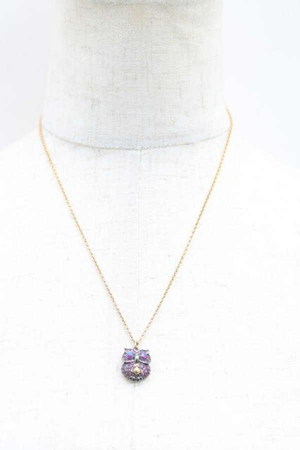 画像5: ヴィヴィアンウエストウッド 中古 / オウルネックレス  ゴールド×紫  H-25-11-23-018-nl-IN-ZH (5)