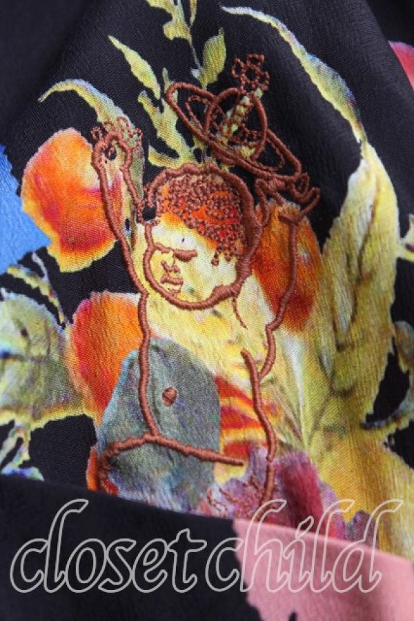 画像6: ヴィヴィアンウエストウッド 中古 / ブラックローズカオスシャツ L/XL 黒  H-25-11-30-018-bl-OD-ZH (6)