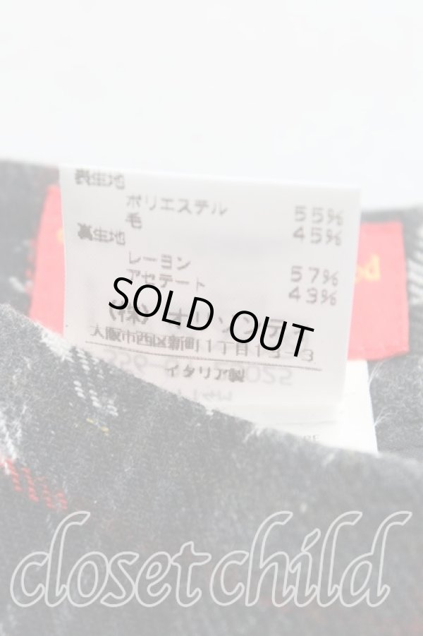 画像4: ヴィヴィアンウエストウッド 中古 / クレヨンチェックプリーツスカート 42（11号相当） 黒  H-25-11-30-019-sk-OD-ZH (4)
