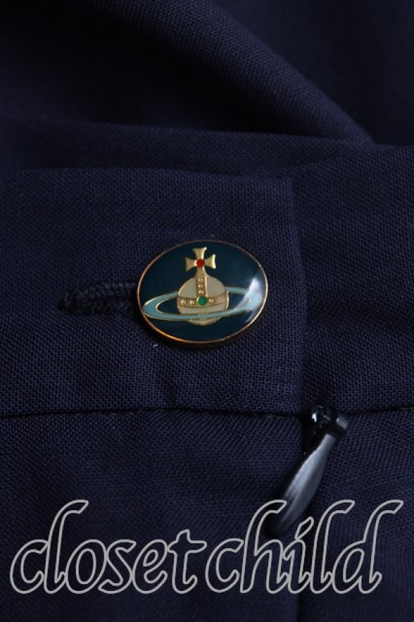 画像6: ヴィヴィアンウエストウッド 中古 / エナメルボタンペンシルスカート 40（9号相当） 紺  H-25-11-30-021-sk-OD-ZH (6)