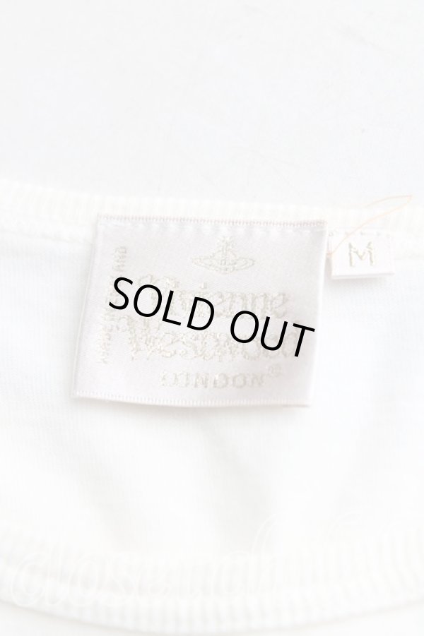 画像3: ヴィヴィアンウエストウッド 中古 / 桃柄Tシャツ M 白  H-25-11-30-024-ts-OD-ZH (3)