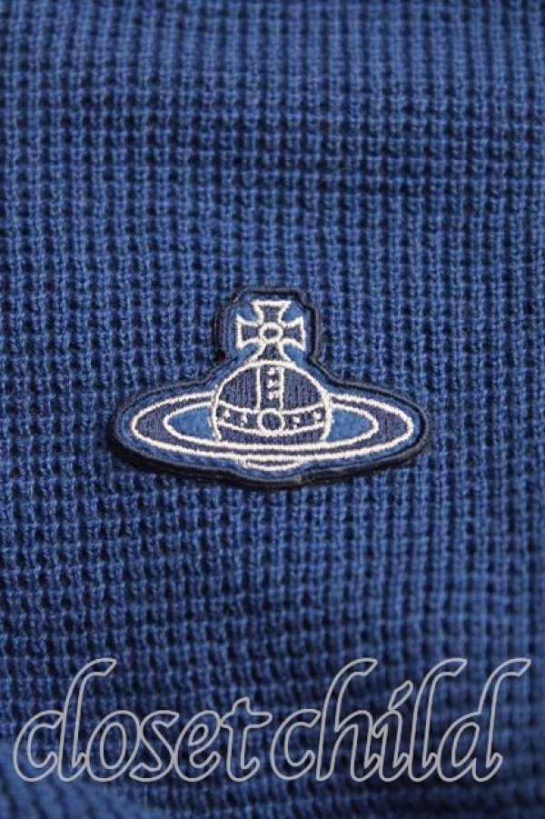 画像6: ヴィヴィアンウエストウッド 中古 / ワッフルベーシッククルーネックカーディガン 40（M相当） 青  H-25-11-30-033-to-OD-ZH (6)