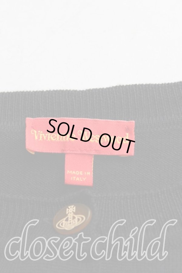 画像3: ヴィヴィアンウエストウッド 中古 / カラーオーブ刺繍カーディガン M 黒  H-25-11-30-035-to-OD-ZH (3)